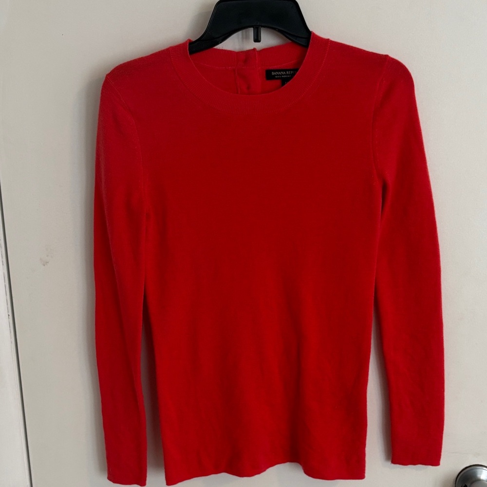 Banana Republic 100% Merino Wool Crewneck Long-Sleeve Sweater